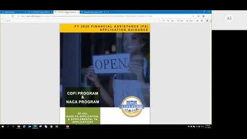 FY 2020 CDFI & NACA Program FA Application Webinar Workshop
