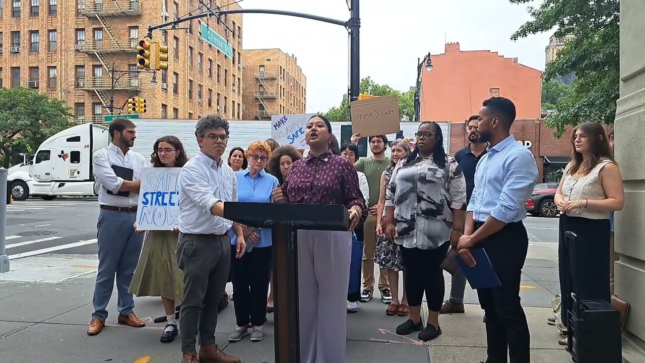 Brooklyn Officials and Community Leaders Celebrate Street Safety Improvements on Atlantic Avenue