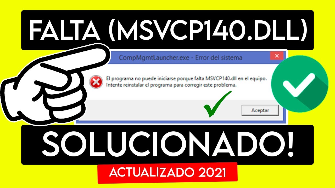 SOLUCIÓN | El Programa no puede iniciarse por que falta msvcp140.dll | BIEN  EXPLICADO 2021 - YouTube
