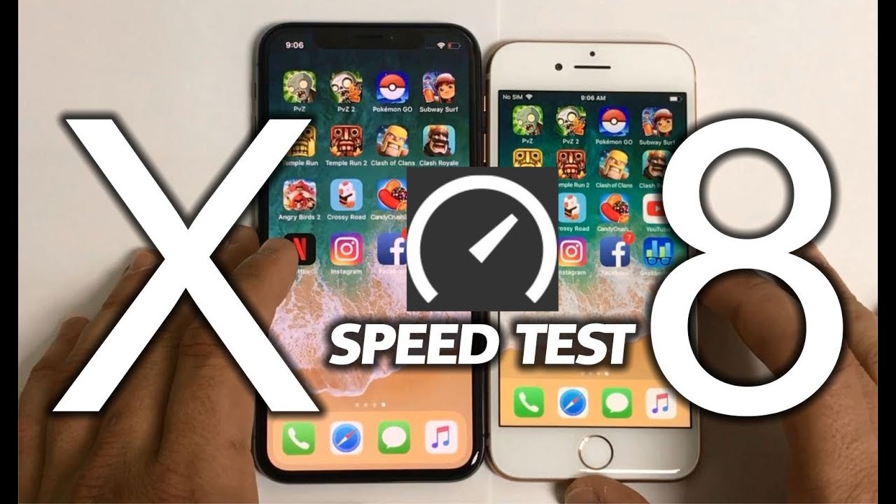 WHO'S FASTER? iPhone X VS iPhone 8 - Speed Test - YouTube
