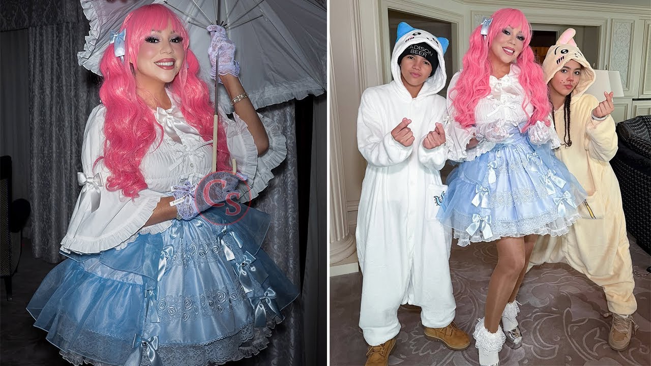 Мэрайя Кэри и близнецы Мороккан и Монро вместе празднуют Хэллоуин в Японии