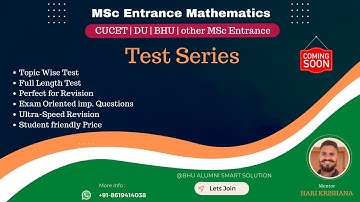 MSc Entrance Mathematics Test Series | DUET | CUCET | BHU MSc Entrance Mathematics Test Series