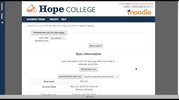 Moodle quiz statistics