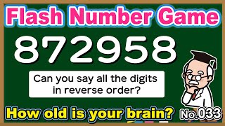 【No.033】Flash Number Games🧠 BRAIN TRAINING 💪 | Less than 20% correct in the 60s!?【9 Questions】