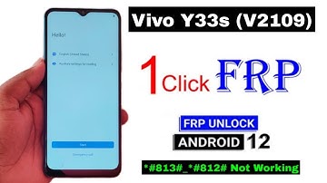 Vivo Y33s Frp Bypass Android 12 | Vivo Y33s (V2109) Gmail Account Lock Remove Without Pc | 100% Ok