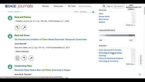 Demo: Searching the Sage Journals for Criminal Justice Articles Fall 2017