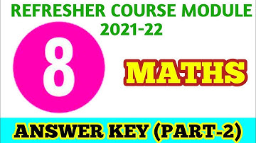 8th Standard Mathematics Refresher Course Module Answer key (Part-2) Chapter 15 to 25