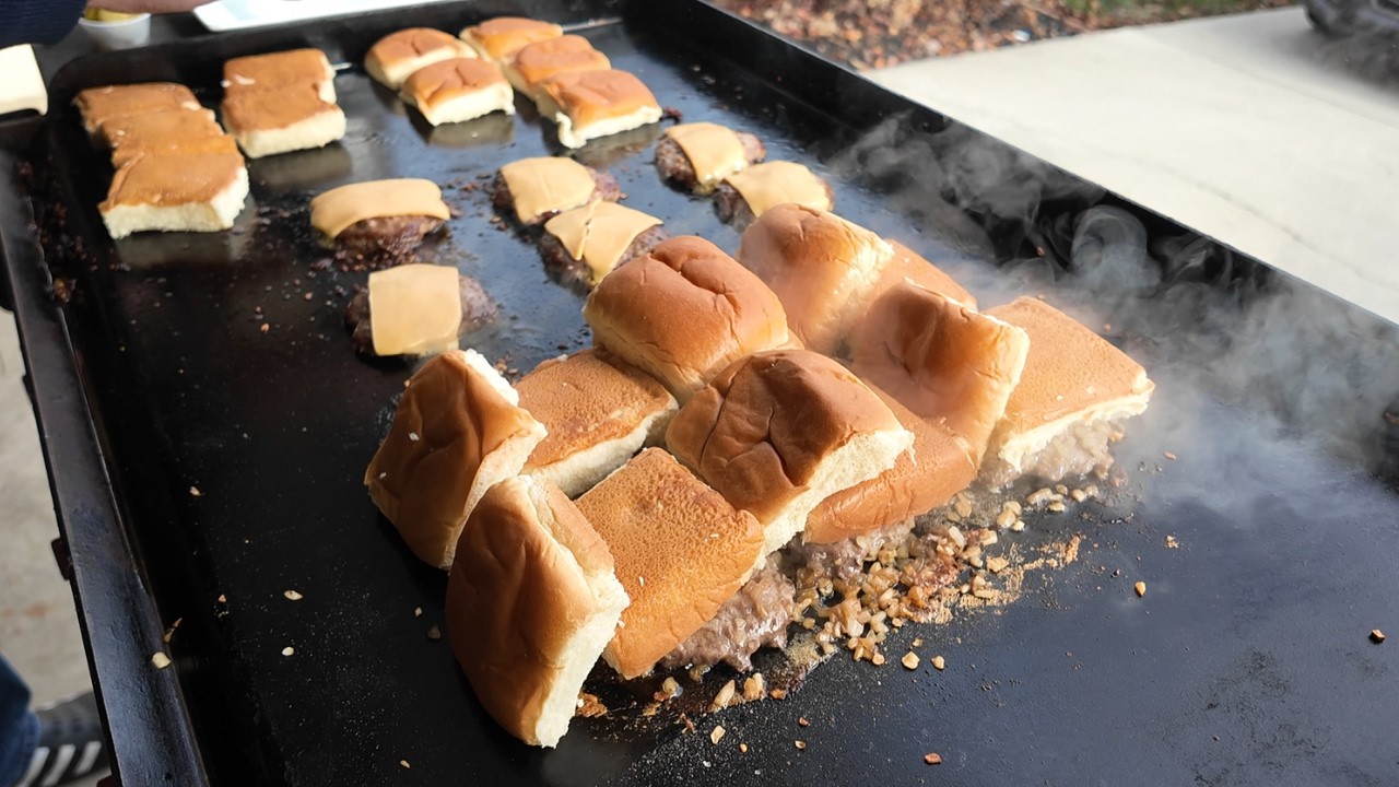 White Castle Sliders on a Griddle at Home