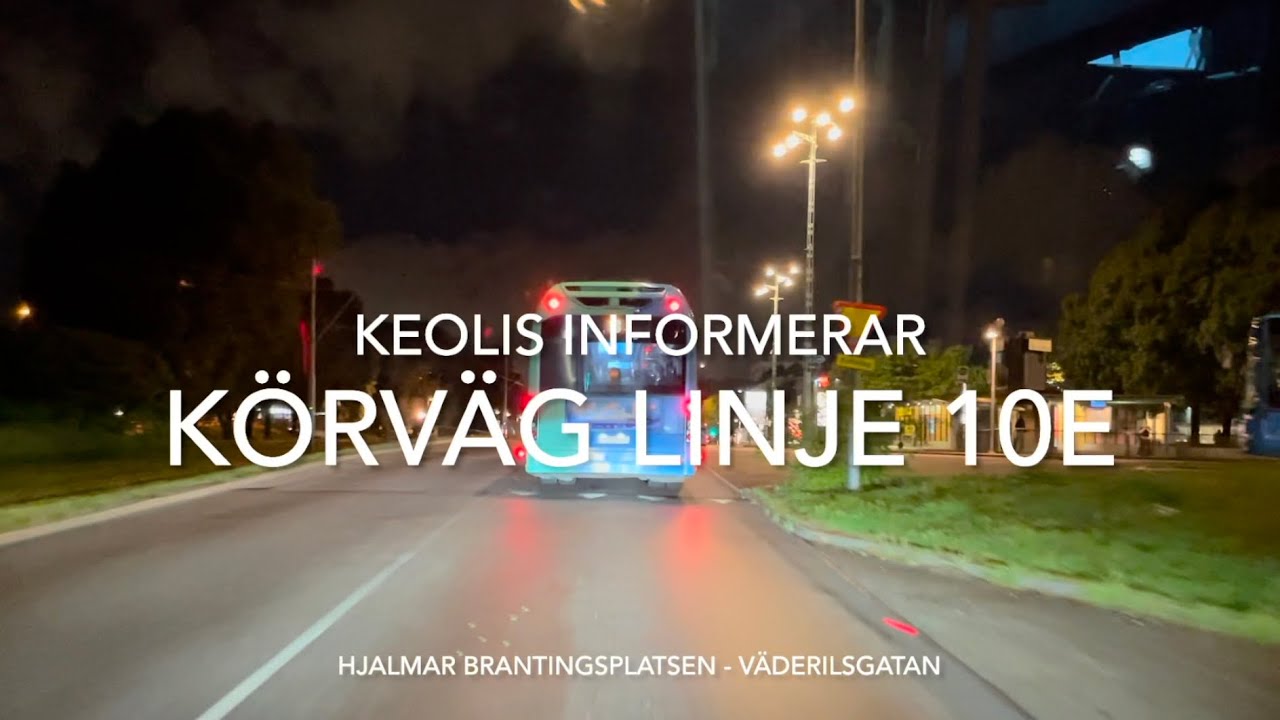 Körväg linje 10E Hjalmar Brantingsplatsen - Biskopsgården