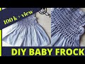 Baby frock cutting and stitching | baby frock Design| Smocking baby frock |New born baby frock