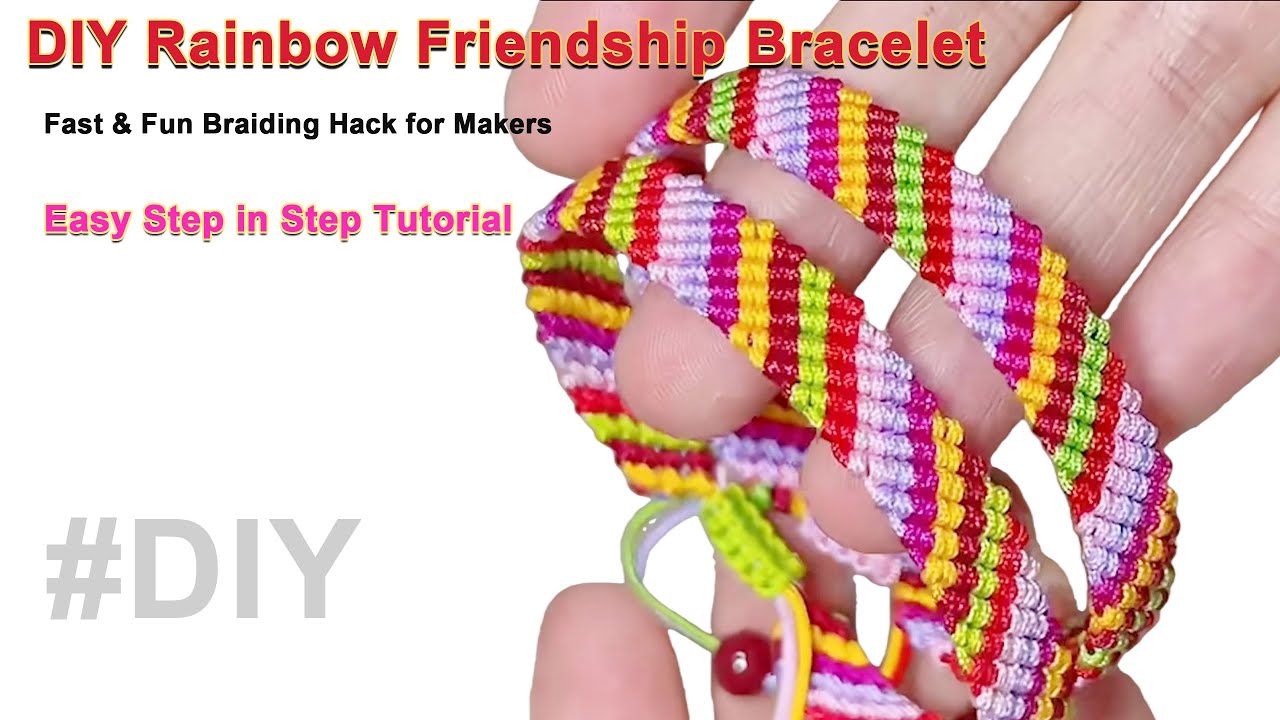 How to Make a Rainbow Friendship Bracelet? | Step-by-Step Macrame Tutorial #diy #handmade #macrame