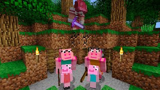 Peppa Pig Speedrunner VS Hunter in Minecraft