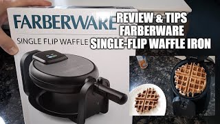 Review & Tips For Farberware FW45394 Single Flip Waffle Iron Maker Banana Chocolate Protein Waffles.