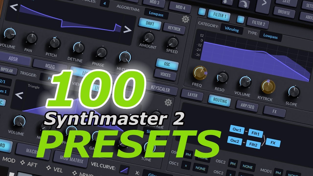 100 Synthmaster 2 Presets sound designed by DMT Cymatics synthmaster2 presets YouTube