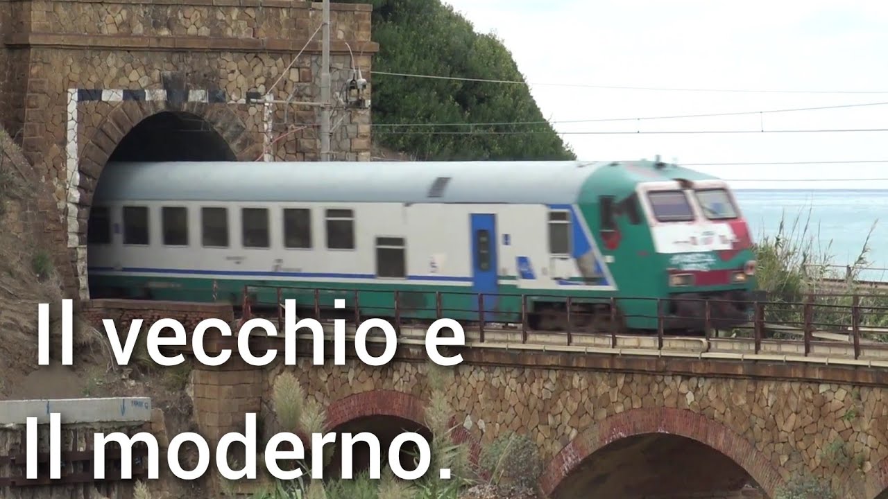 Il vecchio e il moderno.Treni e Ferrovie.Gallerie e ponti in pietra.