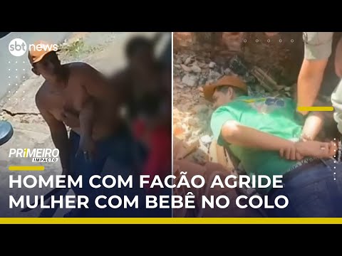 Video homem-agride-mulher-com-facao-enquanto-ela-segurava-bebe-de-4-meses-primeiro-impacto