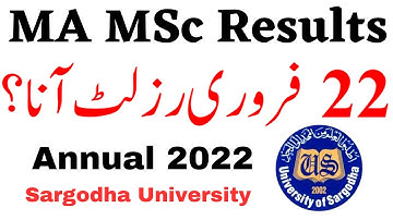 MA MSc Annual 2022 Results Sargodha University - MA MSc Results UOS Date