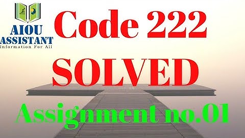 aiou solved Assignment autumn 2020 || code 222 Assignment no.01