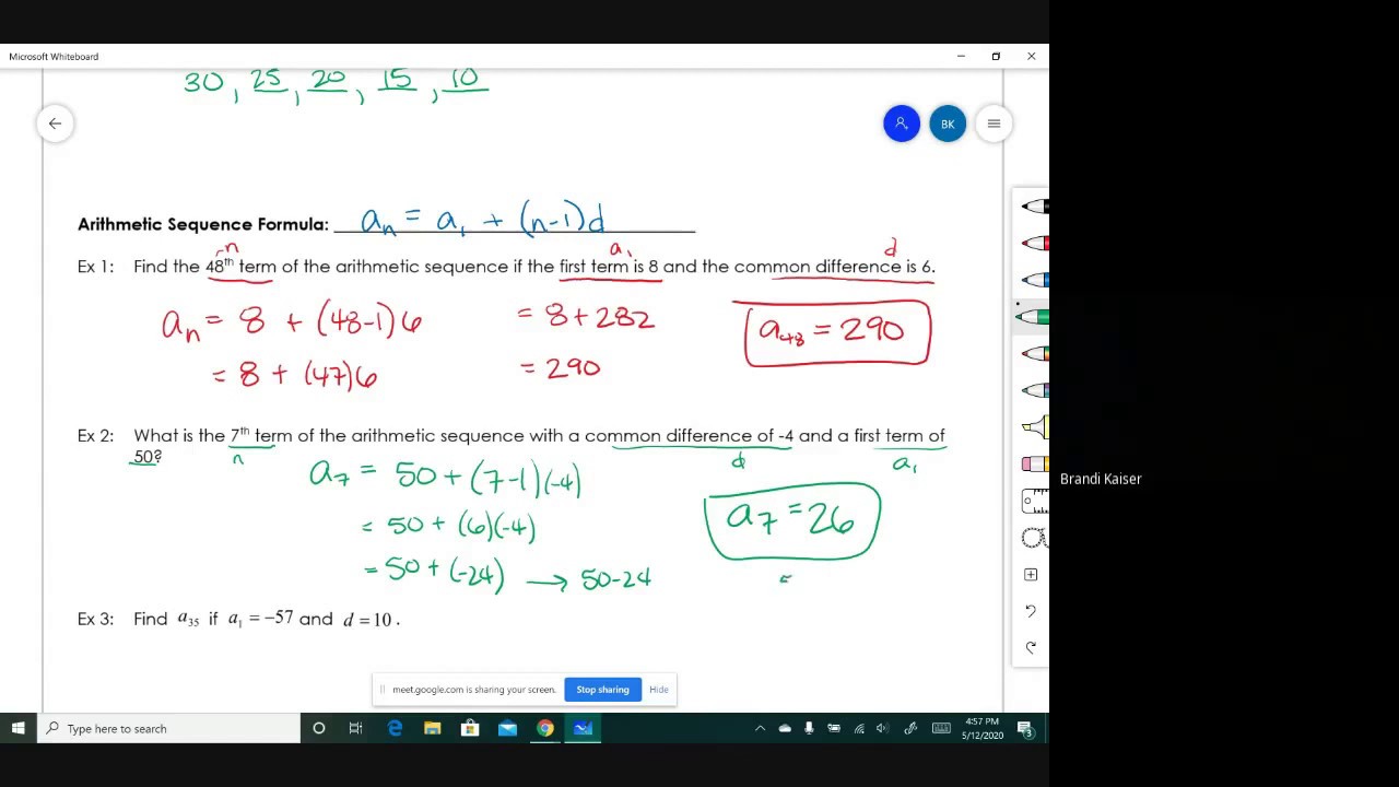 11.3 Notes - Arithmetic Sequences - YouTube