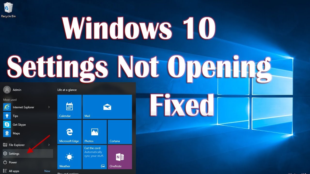Windows 10 Settings Not Opening Open Working Fixed 4 Fix YouTube