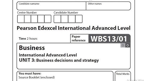 Edexcel IAL Business A2 2021 Oct | Unit 3: Business decisions and strategy | Full paper
