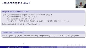 Stoc 2022 - Dequantizing the Quantum Singular Value Transformation