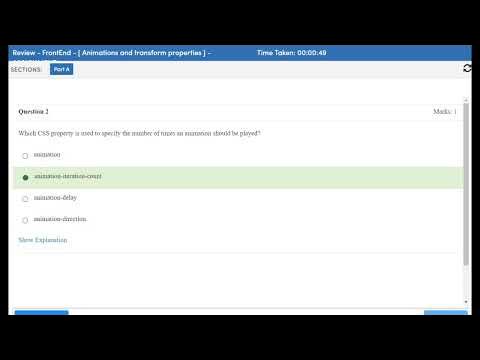 Quiz 87 - Section - 7 - Animations and transform properties - Kodnest ...