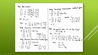 LU- Decomposition Method in Numerical Analysis