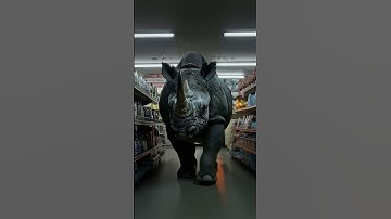Rhino in the Supermarket 🦏 | Surreal 4K Ambience Video with Relaxing Music