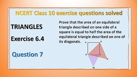 Prove that the area of an equilateral triangle described on one side of the square is