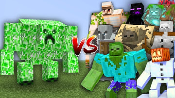 MUTANT GOLEM CREEPER vs ALL MUTANT MOBS in MINECRAFT MOB BATTLE