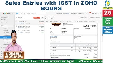 25 Sales Entries with IGST in ZOHO BOOKS ZOHO learn tutorial