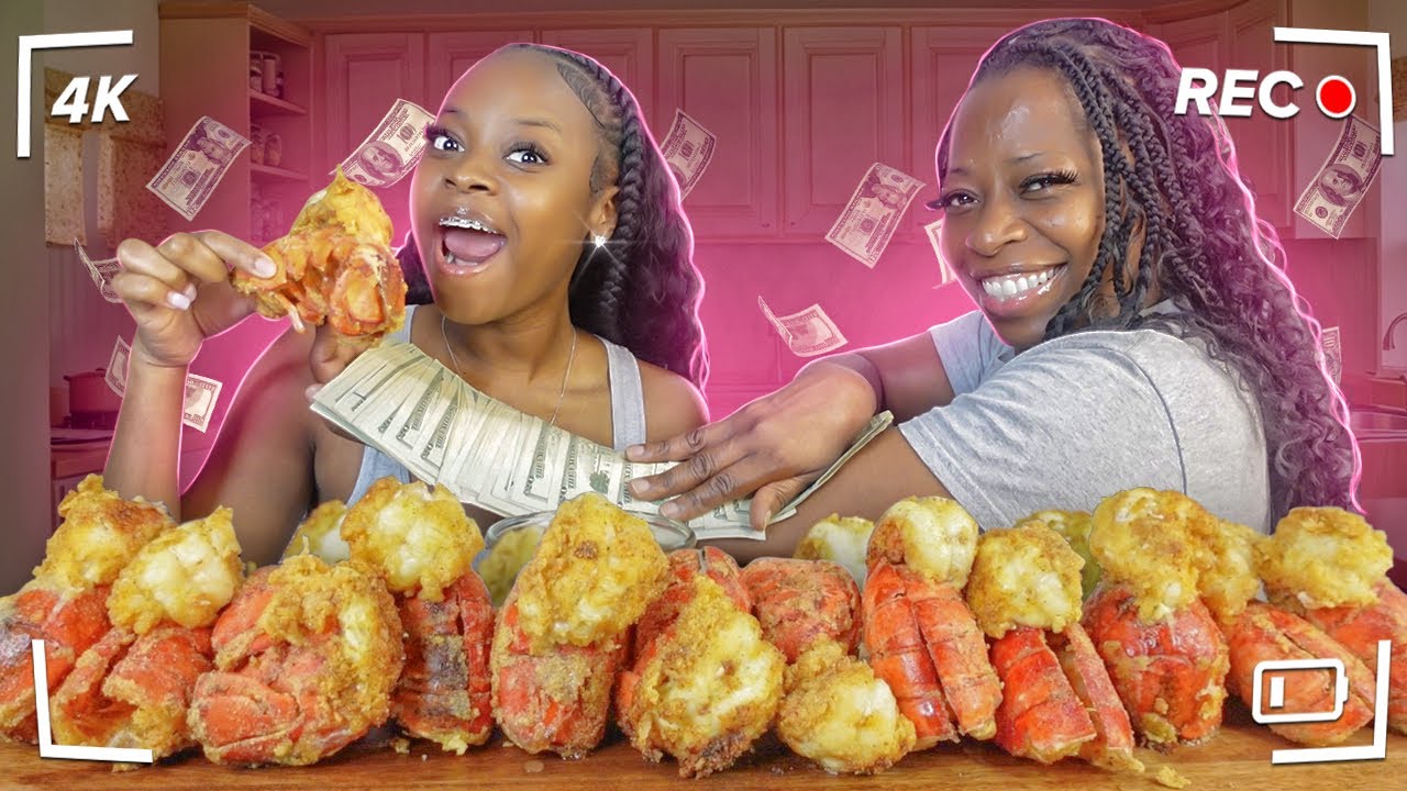 I CHALLENGED MY MOM TO EAT 12 FRIED LOBSTER TAILS FOR $1000