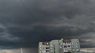 Гроза в Москве 6 июня 2024. Мощнейший гром. Crazy thunderstorm in Moscow.