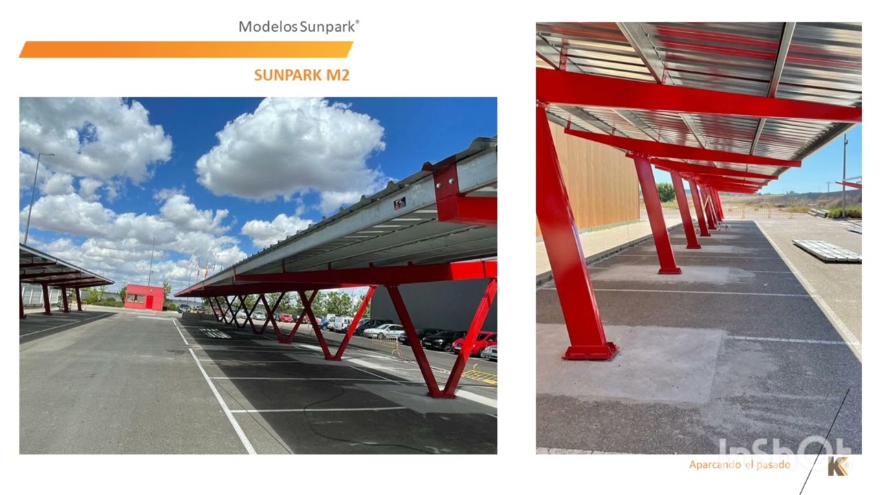 Marquesinas de Aparcamiento con paneles solares / Módulos prefabricados autosuficientes.