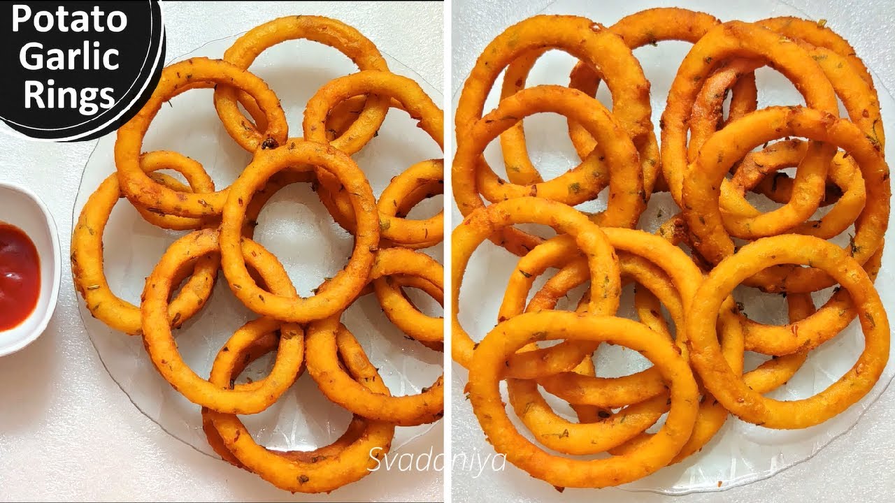 Potato Garlic Rings | Crispy Garlic Potato Rings | Potato Rings | Easy Snacks Recipe | Svadaniya