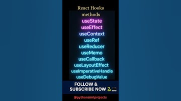 React Hooks Methods | useState, useEffect, useContext, useRef, useReducer #react #shorts #viral