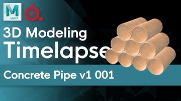 Concrete Pipe v1 001 3D Modeling Timelapse