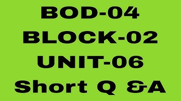 OSOU//BOD-04//BLOCK-2//UNIT-6//Short Question Answer #osou
