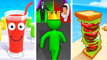 Juice Run Vs Giant Rush! Vs Sandwich Runner❤️❤️❤️Walkthrough Gameplay RY5355