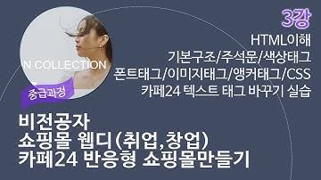 22년 중급 3강 [비전공자 쇼핑몰 웹디(취업,창업)카페24 반응형 쇼핑몰만들기]