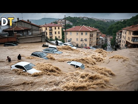 DISASTER in Ankara,Turkey Today! Flash Flood Sweeps Away Homes and Cars in Keçiören!