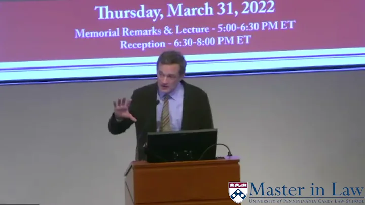 The 2022 Master in Law Lecture - The Opioid Crisis: Pain, Profits, and Regulatory Failures