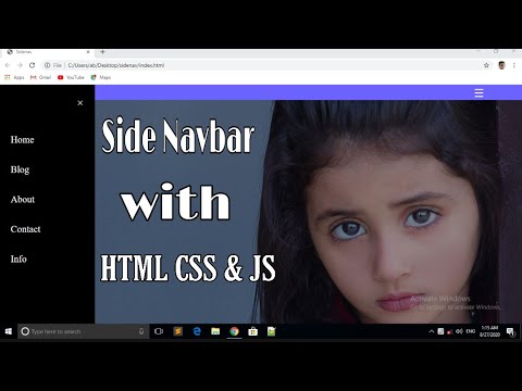 How to make Side navbar Using HTML CSS and JavaScript - YouTube