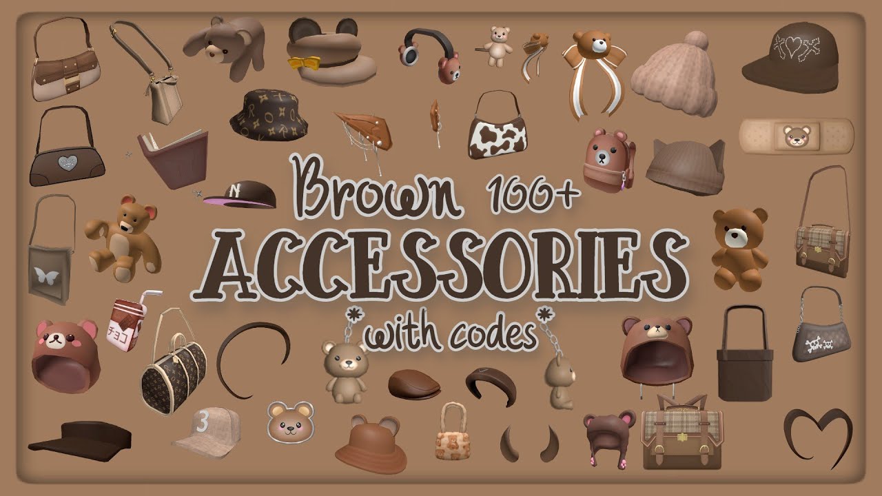 100+ Aesthetic Brown Accessories *CODES* for Bloxburg and Brookhaven 2021, Roblox