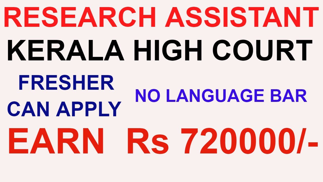 research assistant kerala jobs