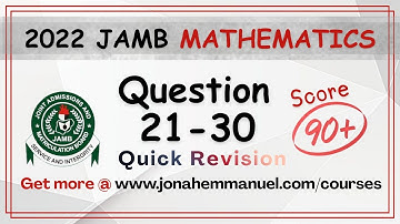 Mathematics JAMB 2022 Tutorial Past Questions and Answers | Maths JAMB Past Quesion Revision #jamb