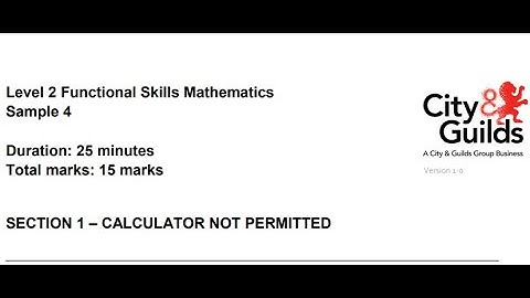 Functional Skills Maths L2 Sample Paper 4 City & Guilds (Complete)