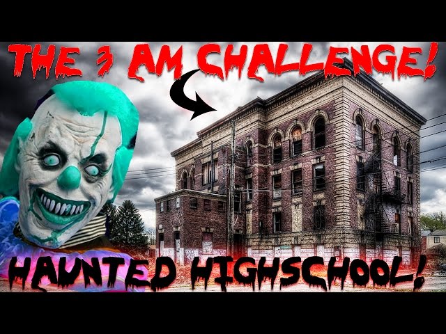(THE 3 AM CHALLENGE) ATTACKED at HAUNTED VAMPIRE HIGH SCHOOL // OVERNIGHT IN an ABANDONED SCHOOL! class=