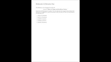 [Math 21] Disc 3.3 Rates of Change, Rectilinear Motion (Part 1 of 7)
